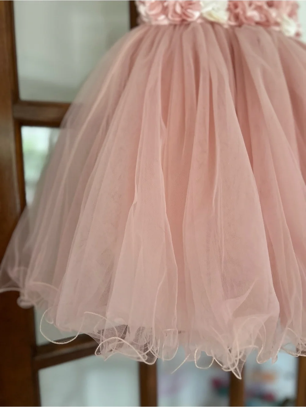 Rose Campanula Blush Pink and White Tulle Party Dress